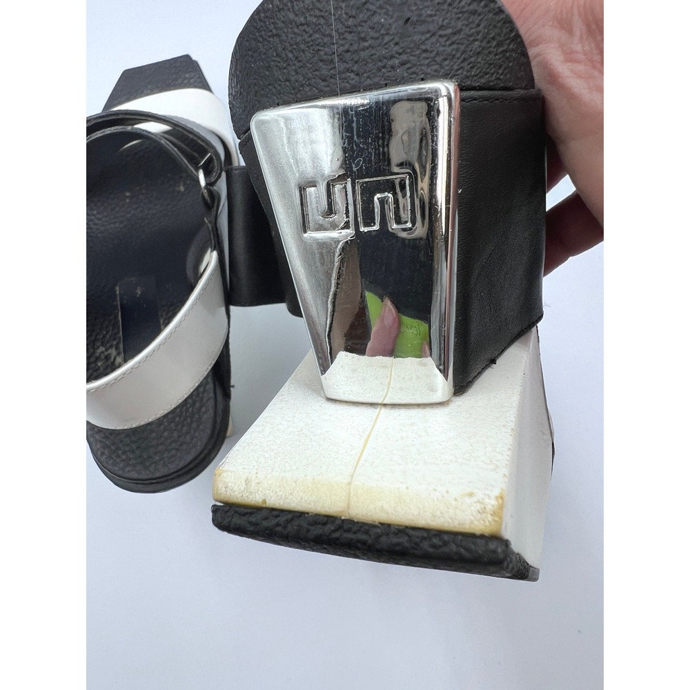 United Nude Delta Wedge Sandals Womens 38 Black White Good Architectural - Picture 5 of 11